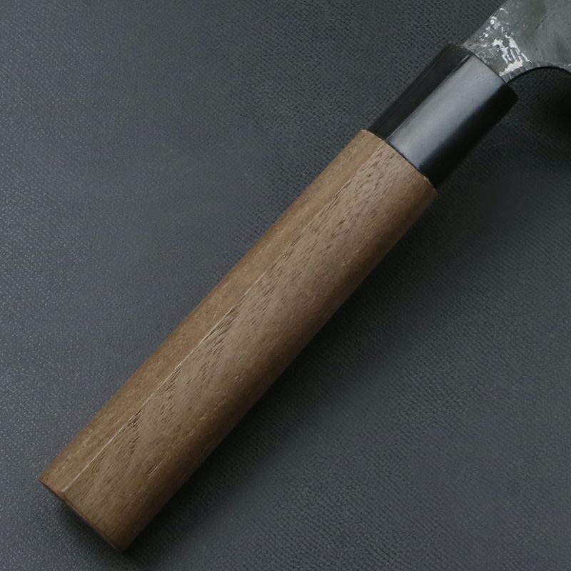 東周作 和牛刀 240mm 両刃 青紙スーパー 割込み 黒打ち仕上げ クルミ柄