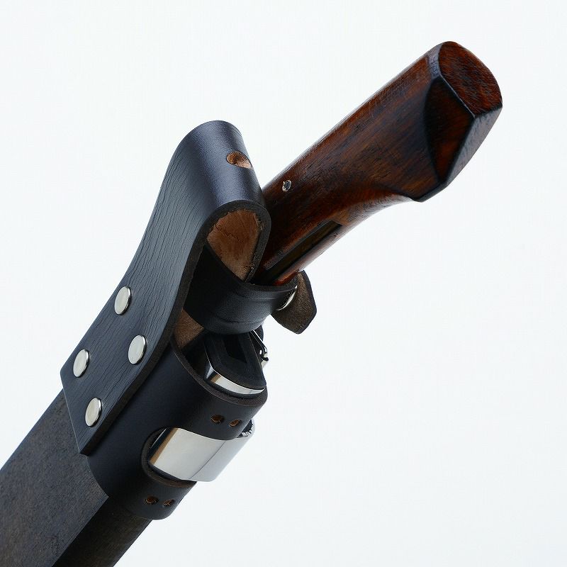 東周作 最高級 黒打腰鉈 両刃120mm 白紙鋼 オイルステイン仕上げ 鞘付き