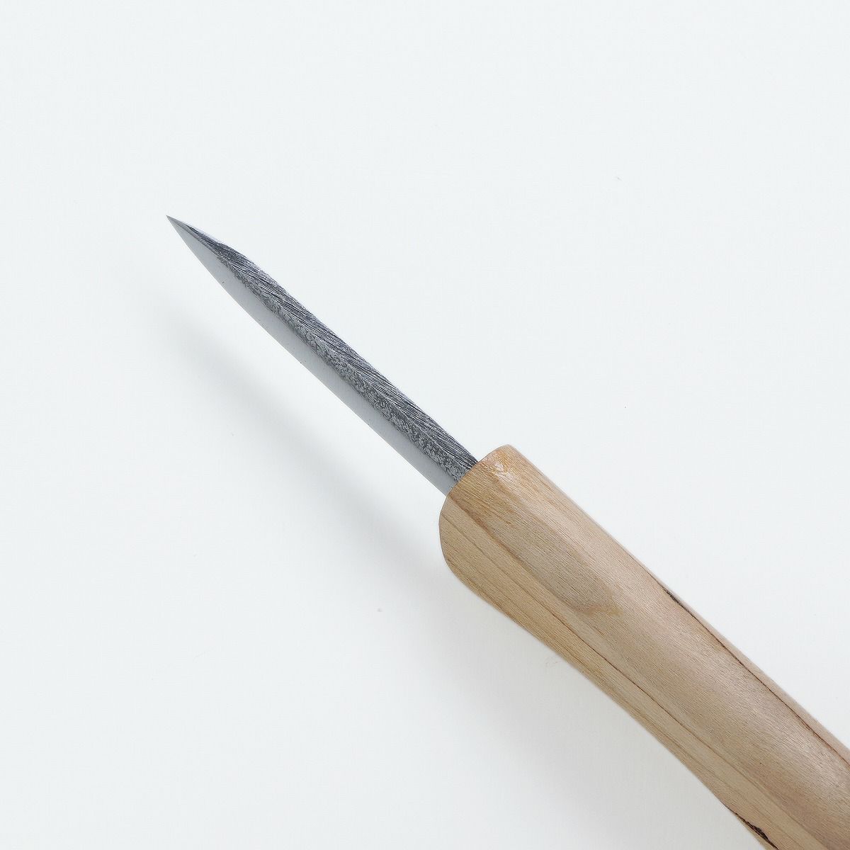 細工用小刀 青紙2号 渓流型 槌目 両刃 合皮カバー付