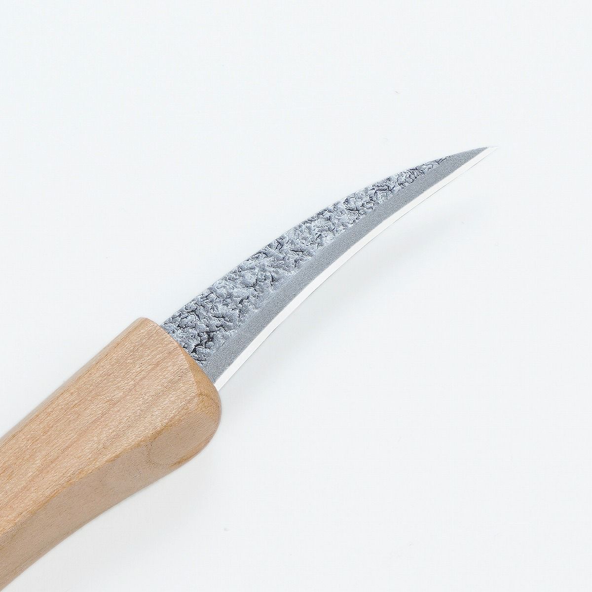 細工用小刀 青紙2号 三日月型 槌目　片刃 右利き用 合皮カバー付