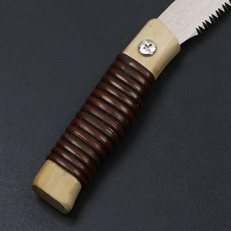 ヒシカ印 替刃式 ミニ剪定鋸150mm 籐巻柄 鞘付き 柄