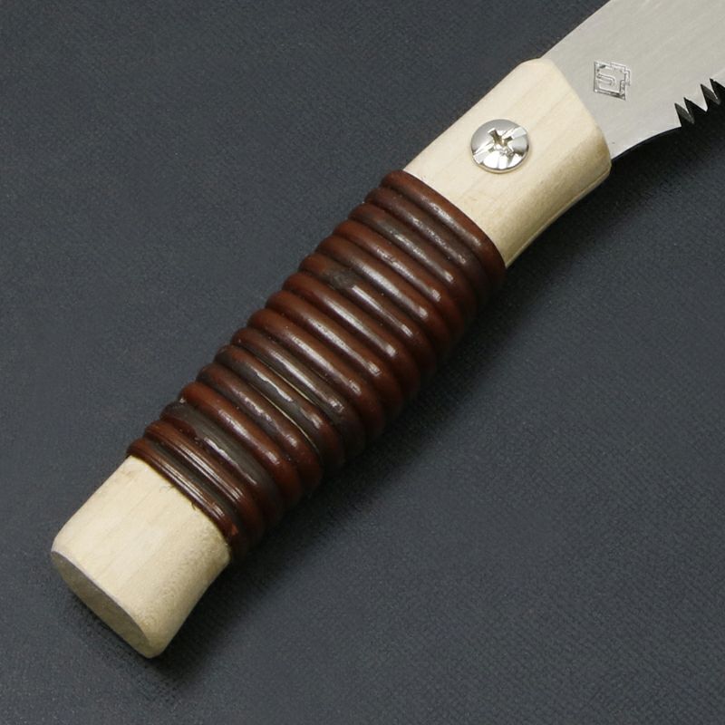 ヒシカ印 替刃式 ミニ剪定鋸180mm 籐巻柄 鞘付き 柄