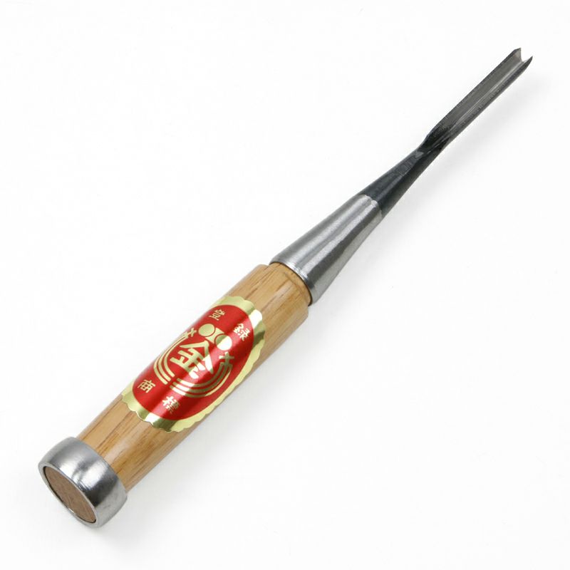 細工鑿 三角型 6mm 白紙2号 赤樫柄 一般向け 全体