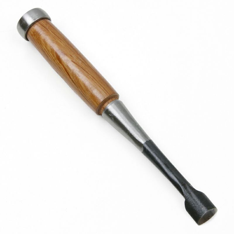 細工鑿 丸スクイ型 15mm 白紙2号 赤樫柄 一般向け 裏