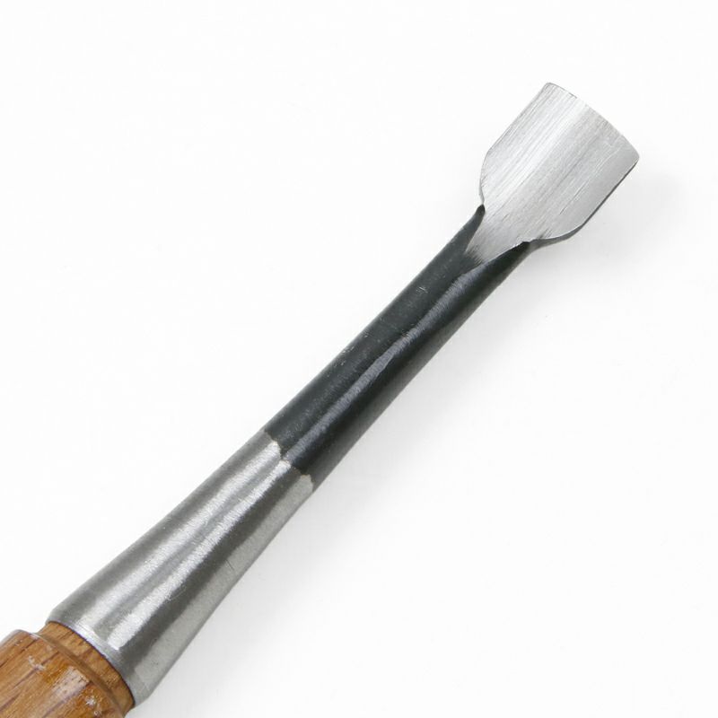 細工鑿 丸スクイ型 15mm 白紙2号 赤樫柄 一般向け 切先裏