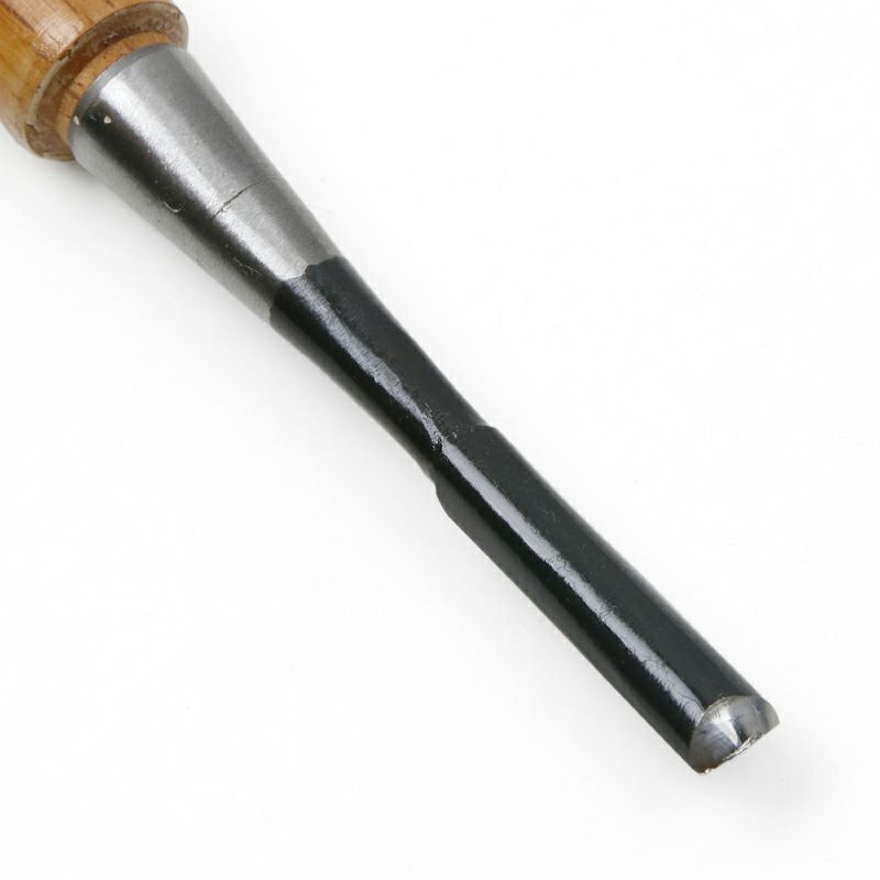 細工鑿 丸型 9mm 白紙2号 赤樫柄 一般向け 切先