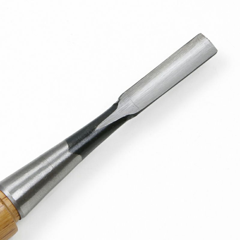 細工鑿 丸型 9mm 白紙2号 赤樫柄 一般向け 切先裏