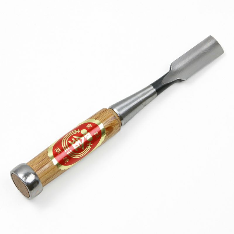 細工鑿 丸型 15mm 白紙2号 赤樫柄 一般向け 全体