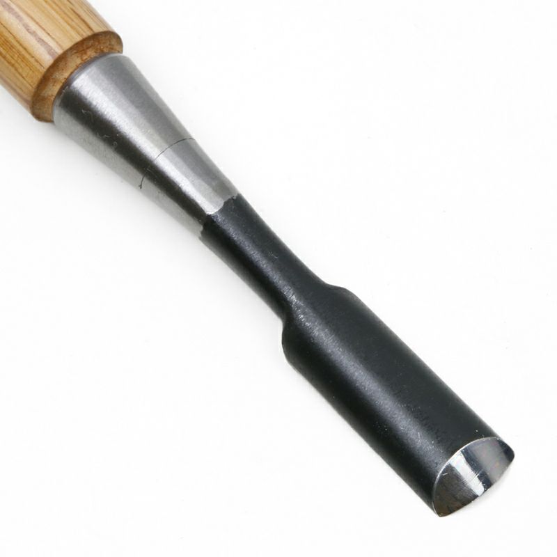 細工鑿 丸型 15mm 白紙2号 赤樫柄 一般向け 切先