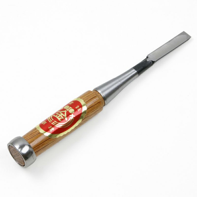 細工鑿 平型 9mm 白紙2号 赤樫柄 一般向け 全体