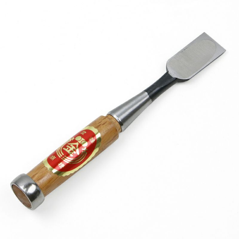 細工鑿 平型 21mm 白紙2号 赤樫柄 一般向け 全体