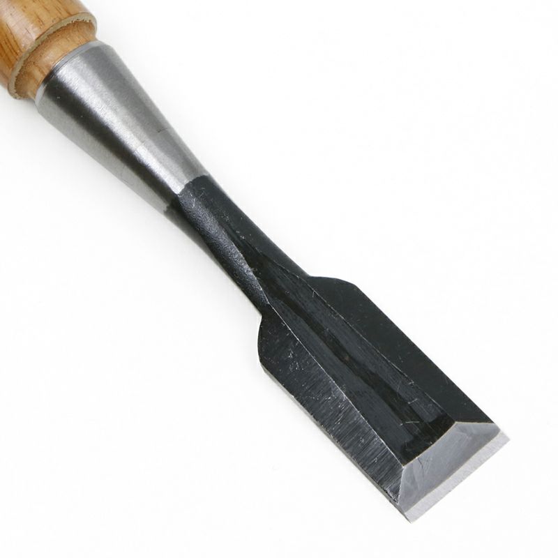 細工鑿 平型 21mm 白紙2号 赤樫柄 一般向け 切先