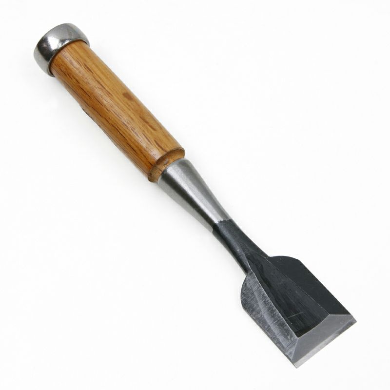 細工鑿 平型 30mm 白紙2号 赤樫柄 一般向け 裏