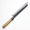 和牛刀 両刃 240mm 切付型 青紙スーパー 割込み 黒打ち仕上げ 槌目模様 ケヤキ柄 裏