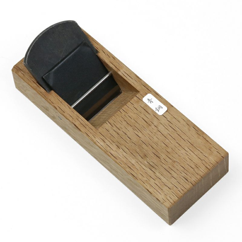 義峰 小鉋 48mm 青紙1号 極軟鉄 本赤樫5.5寸台 ヒナ型 二枚鉋 裏出し不要 限定品 全体