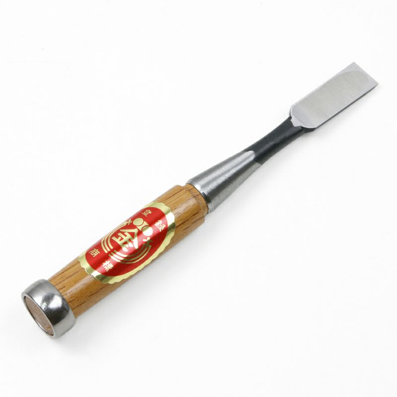 細工鑿 平型 15mm 白紙2号 赤樫柄 一般向け 全体
