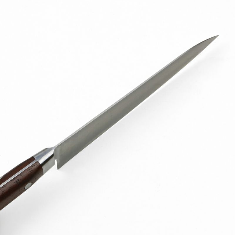 古杉 牛刀 180mm 両刃 日本鋼 共口金合板柄 峰