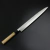 柳刃包丁 330mm 片刃 青紙鋼 墨流し 水牛柄 規格外品 全体