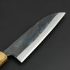 元兼 三徳包丁 165mm 両刃 青紙スーパー 割込み 黒打ち仕上げ 焼き漆柄 土佐打ち刃物 極上品 刃先