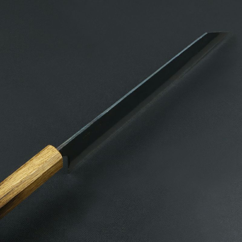 元兼 和牛刀 210mm 両刃 青紙スーパー 割込み 黒打ち仕上げ 焼き漆柄 土佐打ち刃物 極上品 峰