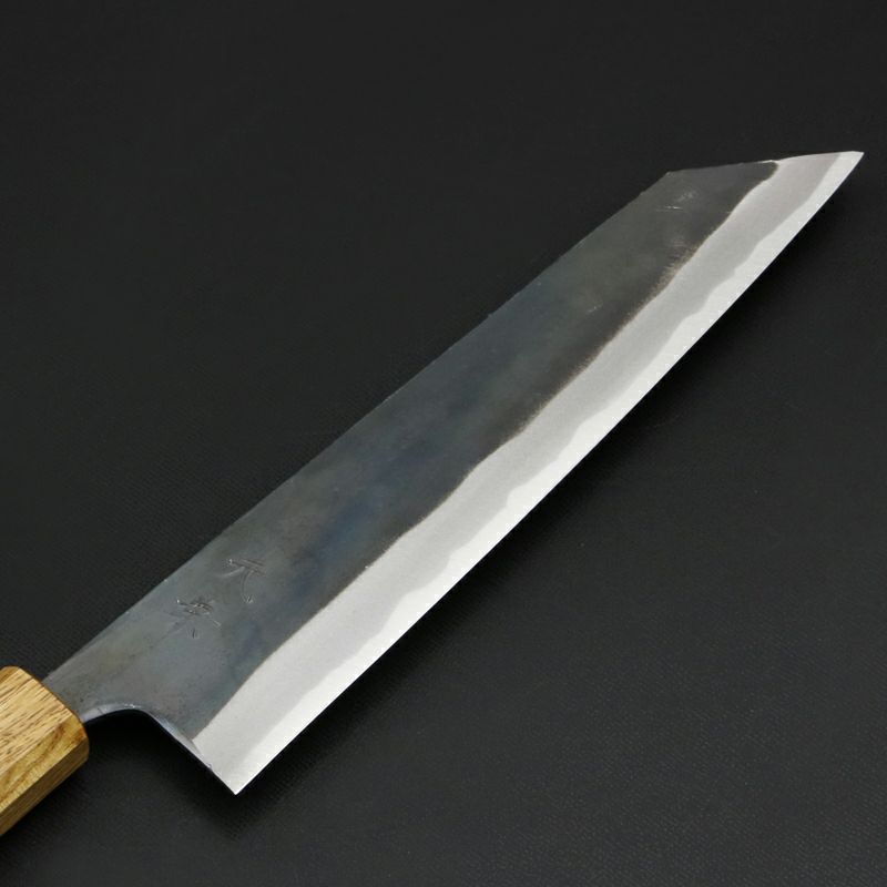 元兼 和牛刀 210mm 両刃 青紙スーパー 割込み 黒打ち仕上げ 焼き漆柄 土佐打ち刃物 極上品 刃先