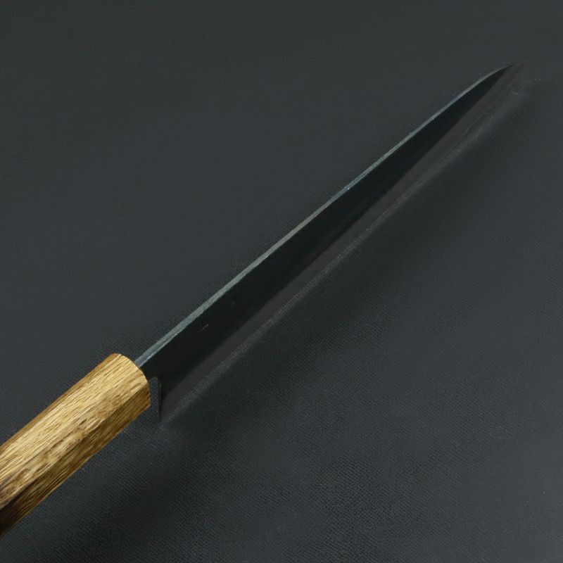 元兼 和牛刀 210mm 両刃 青紙スーパー 割込み 黒打ち仕上げ 焼き漆柄 土佐打ち刃物 極上品 峰