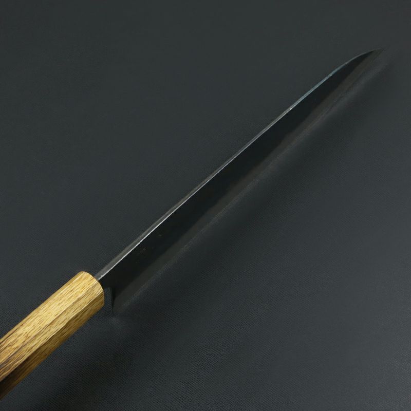 元兼 和牛刀 240mm 両刃 青紙スーパー 割込み 黒打ち仕上げ 焼き漆柄 土佐打ち刃物 極上品 峰