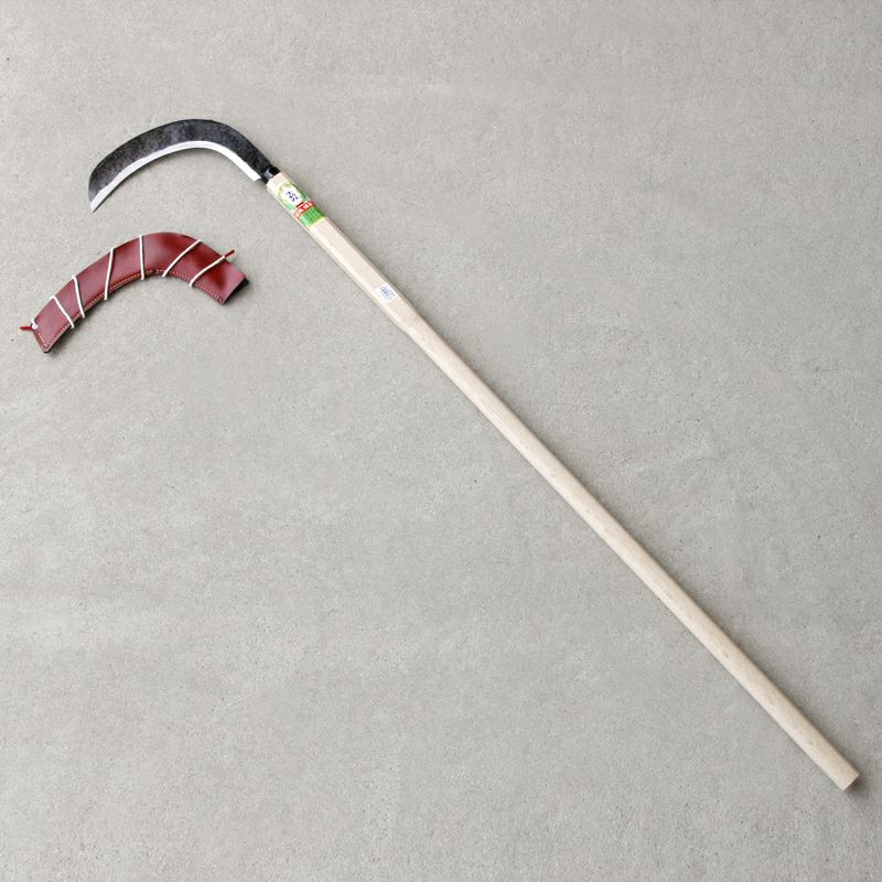 牛若丸 造林鎌 長州型 380g ハイテン鋼 樫4尺柄付 全体