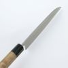 三徳包丁 165mm 両刃 銀三ステンレス 槌目 33層ダマスカス模様 八角クルミ柄 峰