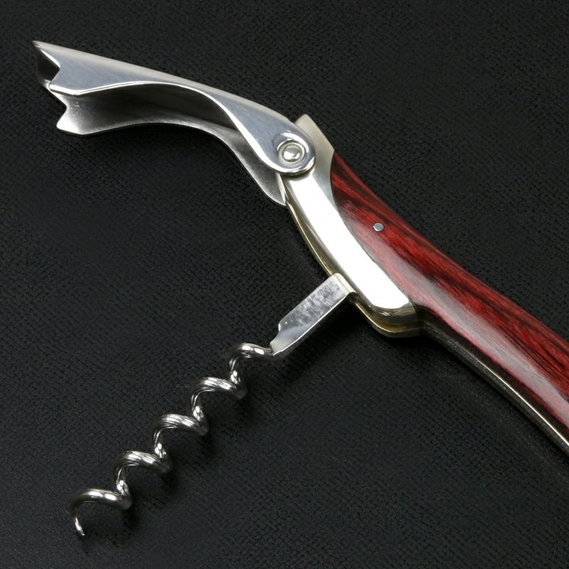 ATHRO アスロ ソムリエナイフ 赤合板 ステンレスブレード シングルアクション スクリューフック