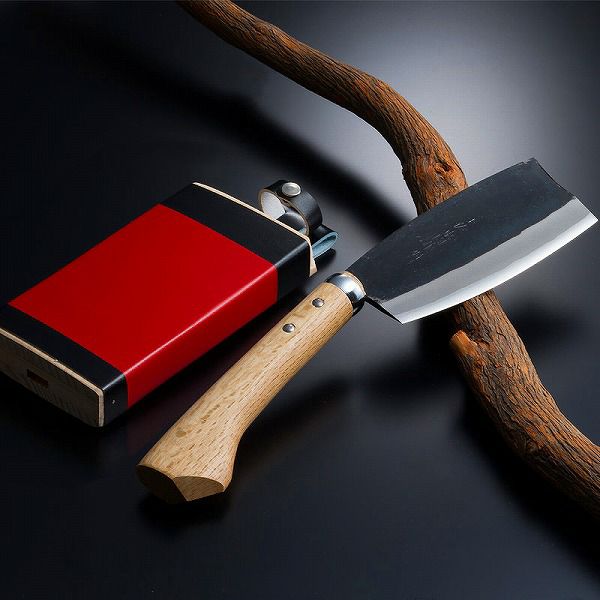 東周作 極上 枝打鉈 改良型500g 青紙鋼 鞘付き 全体