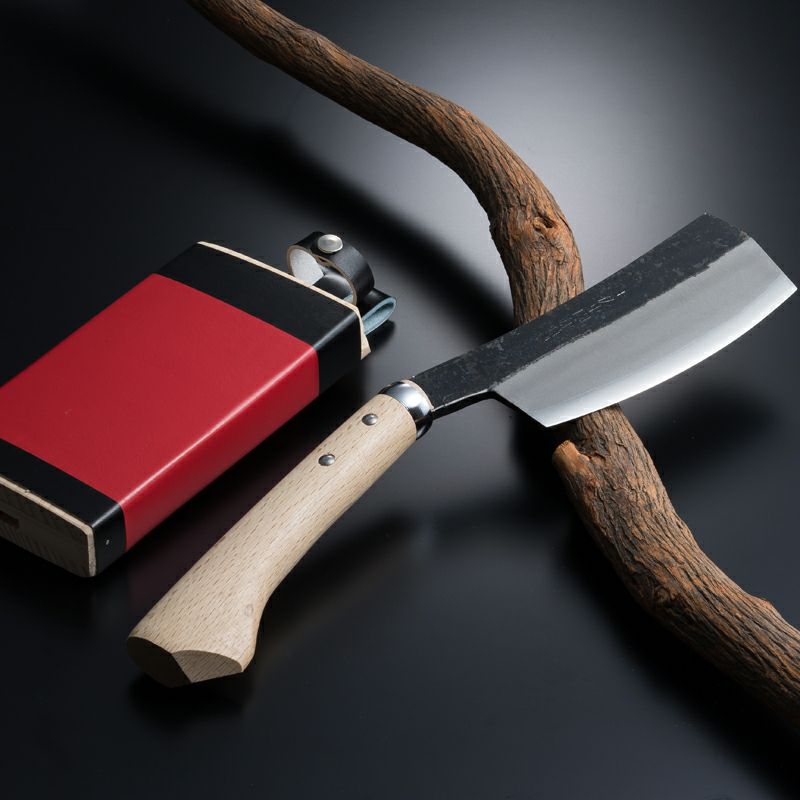 東周作 極上 枝打鉈 キリン型500g 青紙鋼 鞘付き 全体