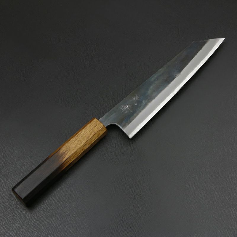 元兼 和牛刀 180mm 両刃 青紙スーパー 割込み 黒打ち仕上げ 焼き漆柄 土佐打ち刃物 極上品 全体