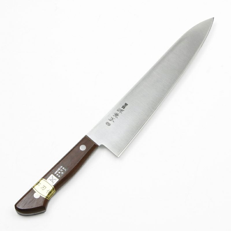 源 兼正 牛刀 両刃 210mm 全鋼 ローズウッド柄 全体