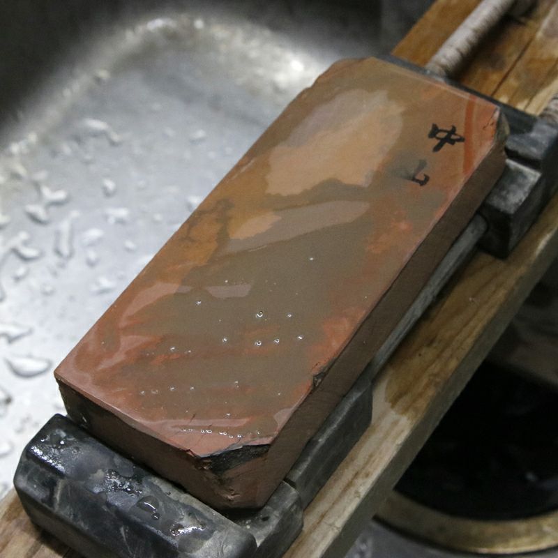 京都 天然砥石 中山 赤ピン11 仕上げ砥石 砥ぎ汁