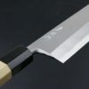 東周作 鰻裂き包丁 片刃 165mm 江戸裂き 関東型 青紙2号 付け鋼 磨き仕上 八角水牛柄 拡大