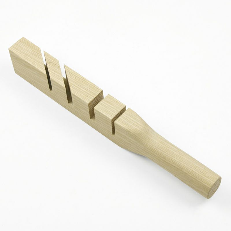 包丁用 歪み取り棒 ホワイトアッシュ製 こじ棒 左利き用 全体