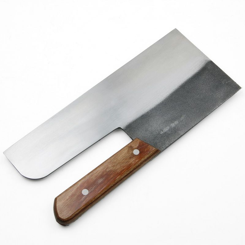 そば切り包丁 片刃 300mm 安来青紙鋼 鋼付 本刃付け 木柄 麺切り包丁 規格外品 裏