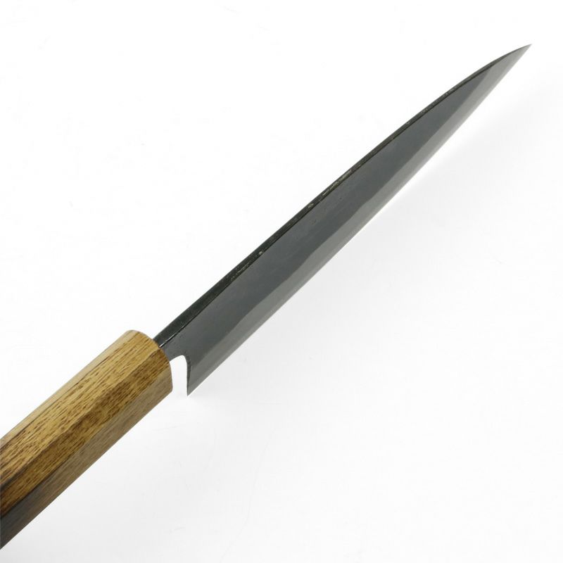 土佐型 舟行包丁 165mm 両刃 白紙鋼 割込み 黒打ち仕上げ 焼漆柄 土佐打ち刃物 極上品 規格外品 峰