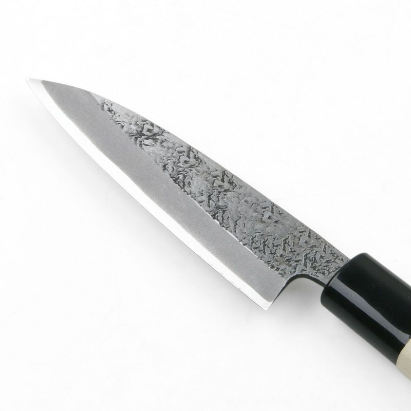 美貴久 万能包丁 片刃 105mm 白紙2号 鋼付 槌目仕上げ 左利き用 刃