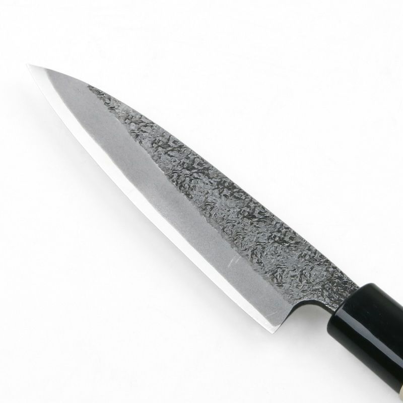 美貴久 万能包丁 片刃 120mm 白紙2号 鋼付 槌目仕上げ 左利き用 刃