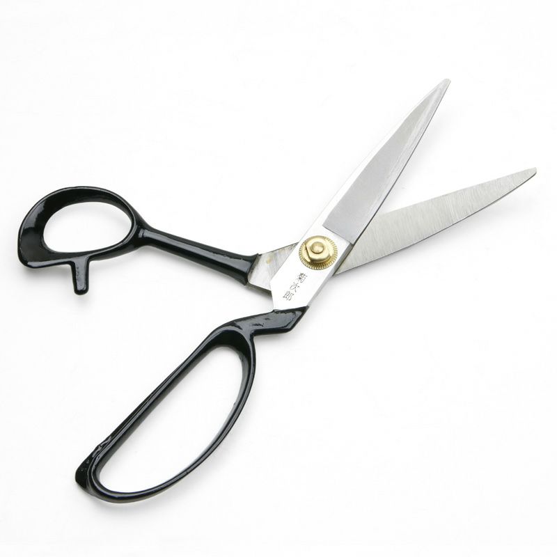 菊次郎 ゴム切鋏 220mm 右曲り 鋼製 開き