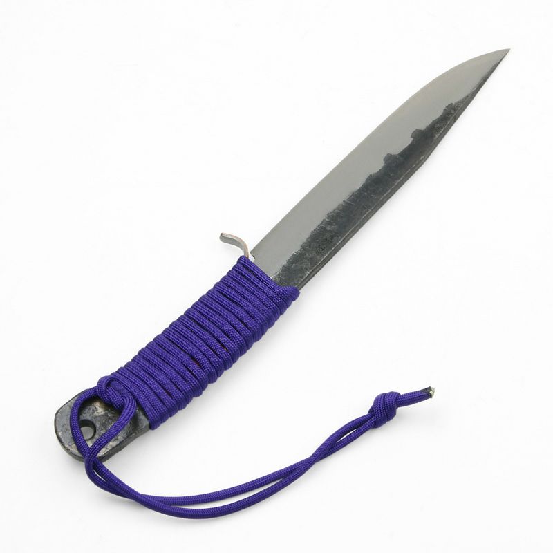 如月 青紙鋼剣ナタ 165mm ロープ巻柄 本革ケース付 規格外品 裏