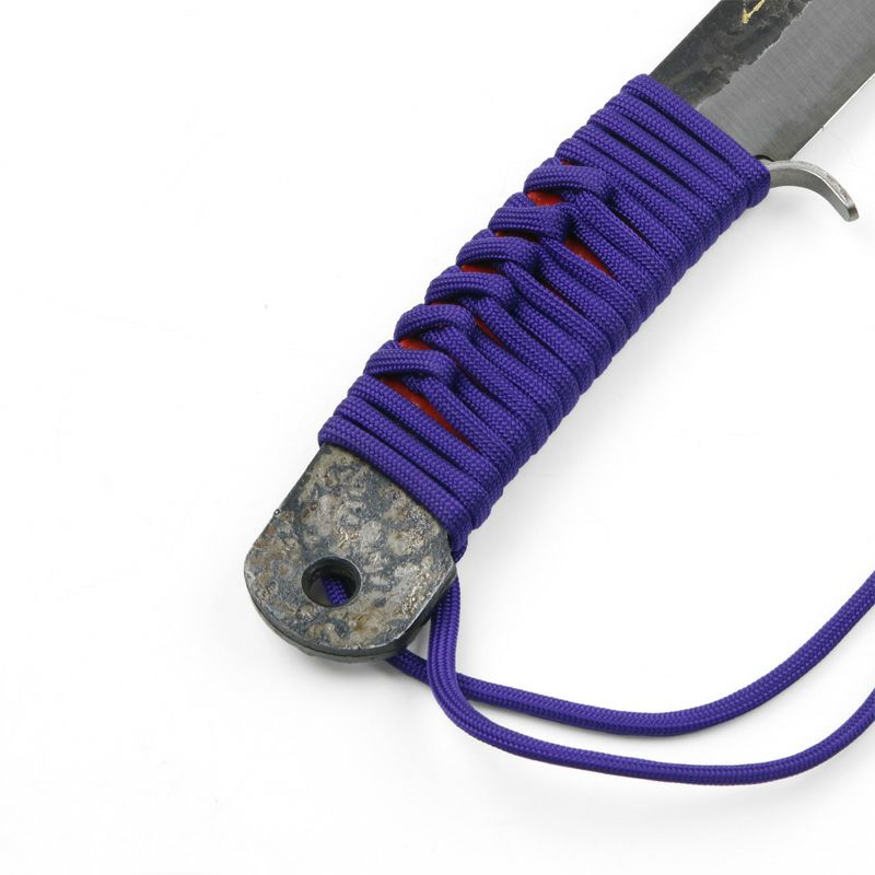 如月 青紙鋼剣ナタ 165mm ロープ巻柄 本革ケース付 規格外品 拡大